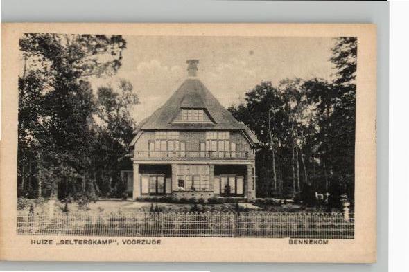 Bennekom Huize Selterskamp Voorzijde uitg A. van Slooten, Verzamelen, Ansichtkaarten | Nederland, Ongelopen, Gelderland, 1920 tot 1940