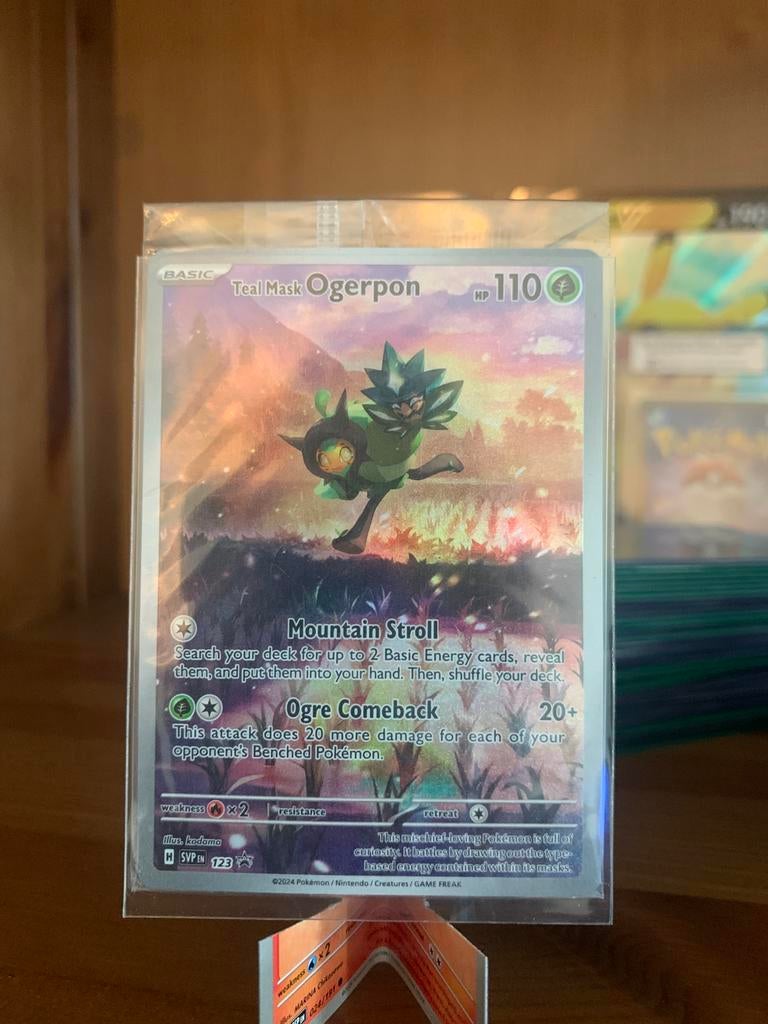Teal mask ogerpon etb promo #123 sealed!, Hobby en Vrije tijd, Verzamelkaartspellen | Pokémon, Ophalen of Verzenden, Nieuw, Losse kaart