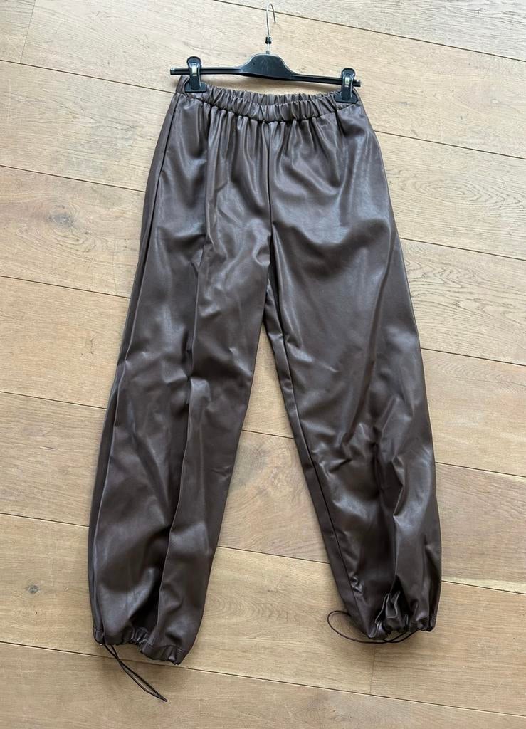 LUMINA vegan leather broek bruin mt TU