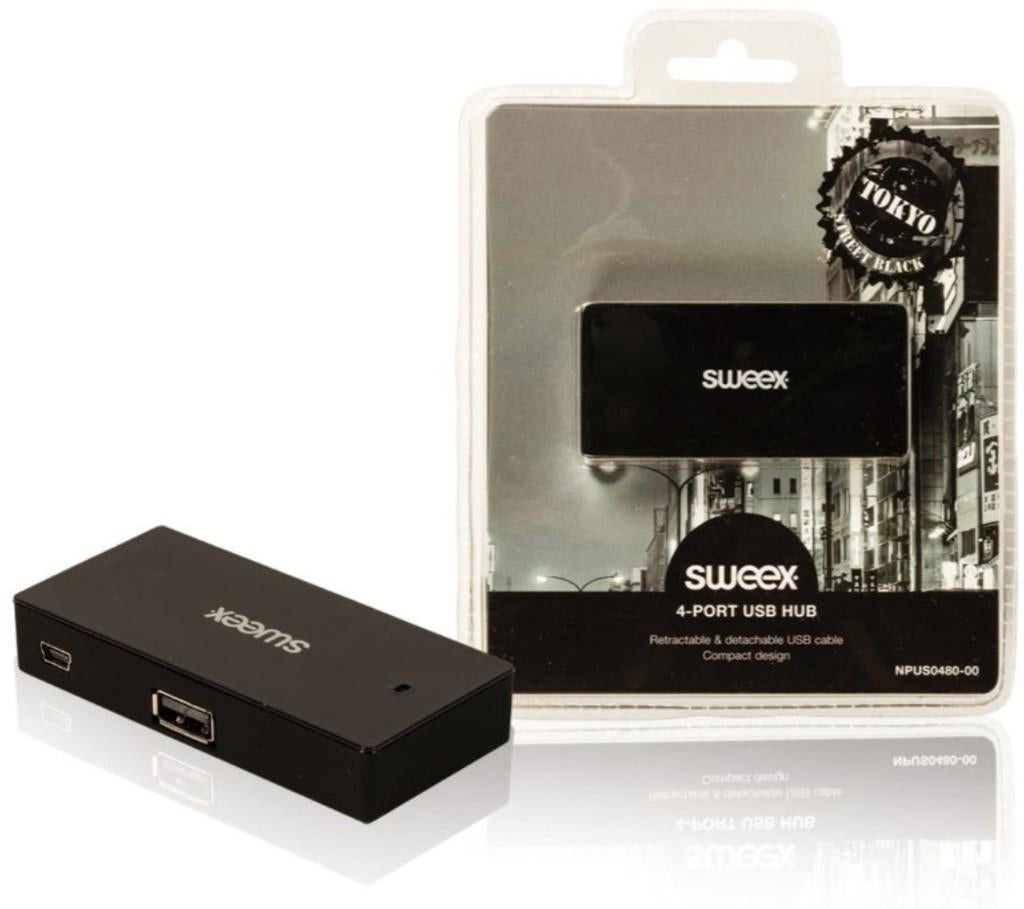 4 port usb hub Sweex, Computers en Software, Dockingstations, Ophalen of Verzenden, Nieuw, USB-hub, Laptop
