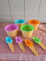 Kleurrijke bakjes en lepels voor desserts, Ophalen of Verzenden, Zo goed als nieuw, Kunststof