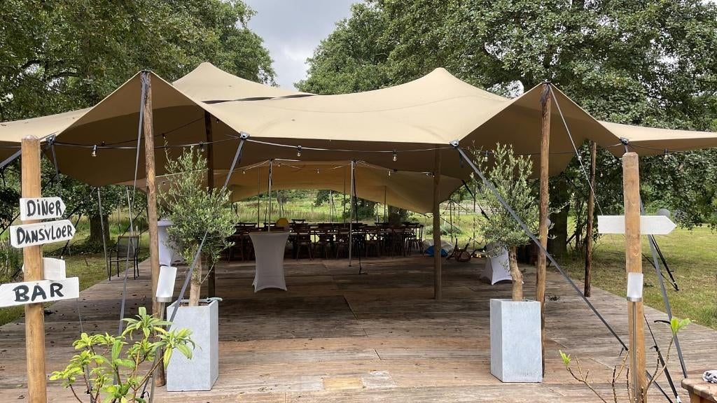 Prachtige stretchtent voor bruiloften & feesten, Tuin en Terras, Partytenten, Ophalen, Opvouwbaar, Partytent, 6 meter of meer