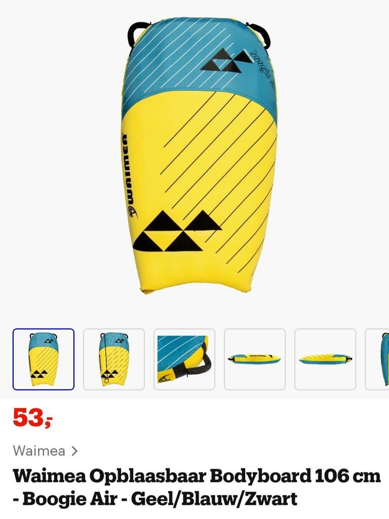 Opblaasbaar Bodyboard, NIEUW!, Ophalen of Verzenden, Nieuw, Overige typen, Met koord