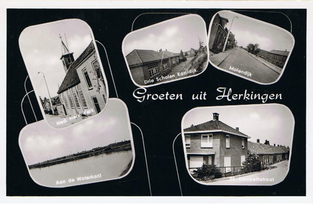 Herkingen - Goeree-Overflakkee, Groeten uit - 1962, Verzamelen, Ansichtkaarten | Nederland, Ophalen of Verzenden, 1960 tot 1980