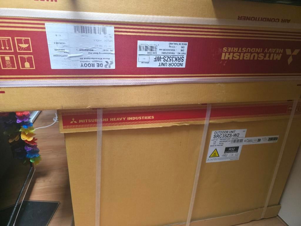 Nieuwe Mitsubishi Airco SRK35ZS-WF -(Nieuw in doos), Ophalen, Koelen en Ontvochtigen, Energieklasse A of zuiniger, Nieuw