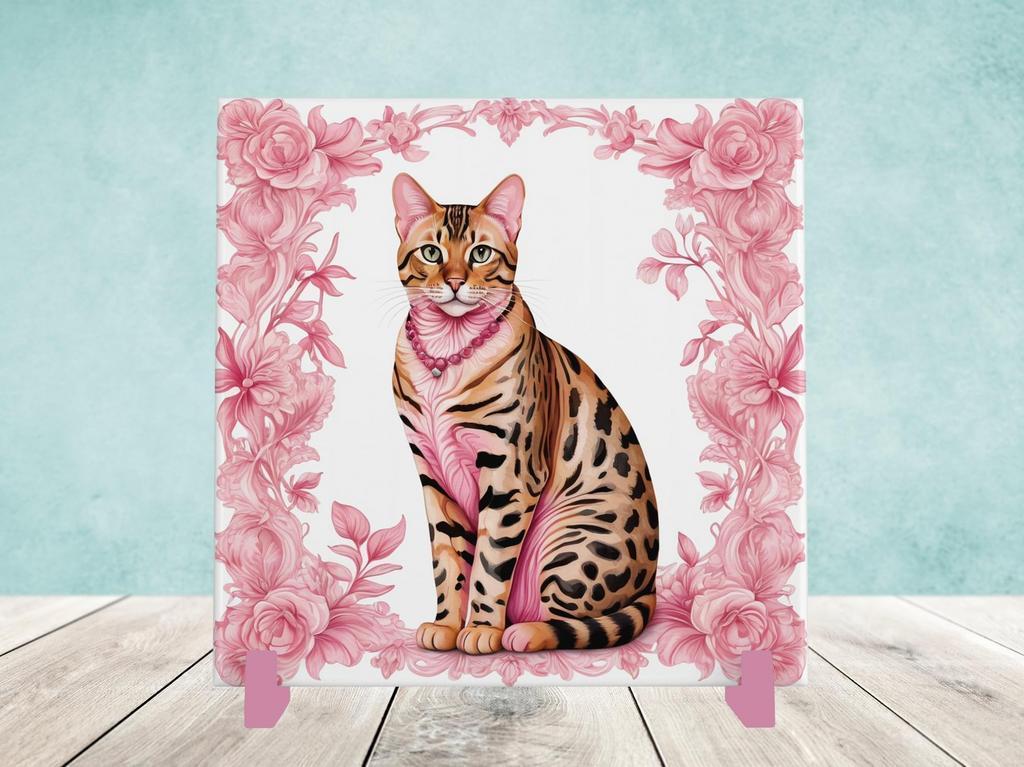 Bengaal Delfts Roze tegel incl houder, Ophalen of Verzenden, Nieuw