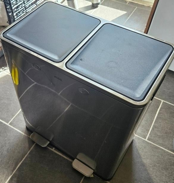 Husq Prullenbak, 2x30 L, Ophalen, Met pedaal, 50 tot 75 cm, Zo goed als nieuw