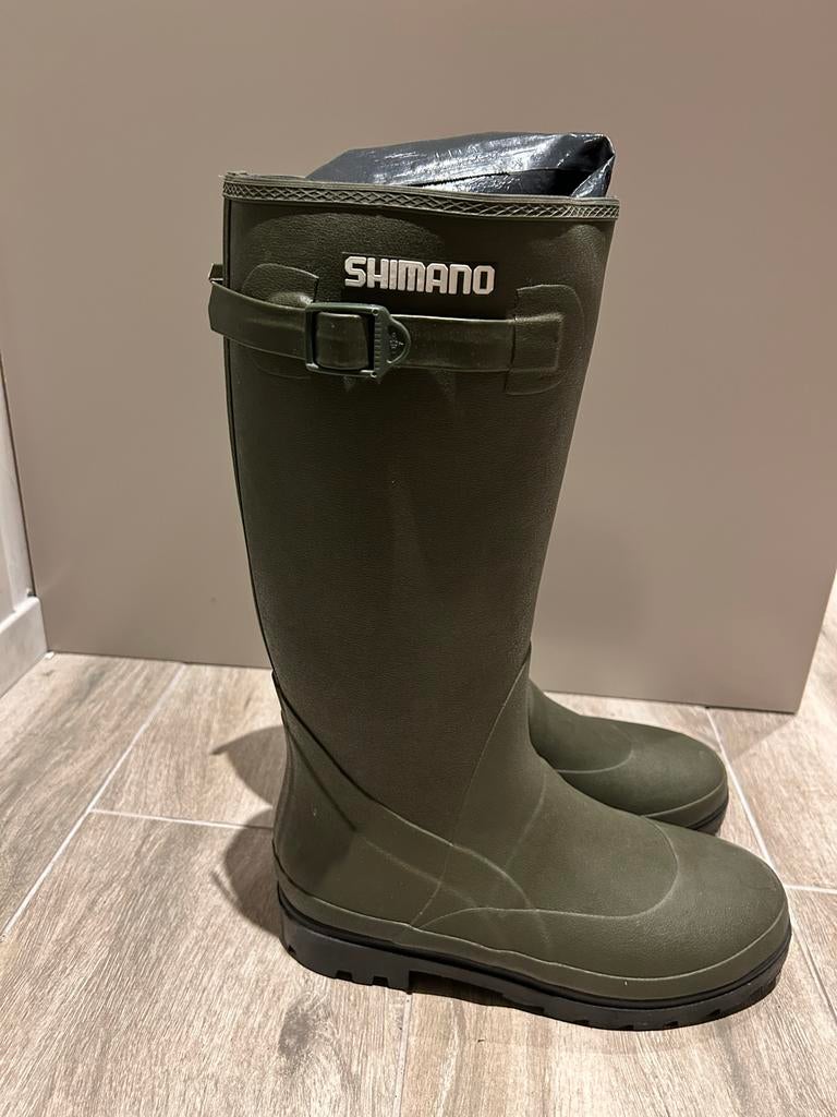 Groene regenlaarzen vislaarzen Shimano maat 43, Kleding | Heren, Schoenen, Ophalen of Verzenden, Gedragen, Overige kleuren, Regenlaarzen