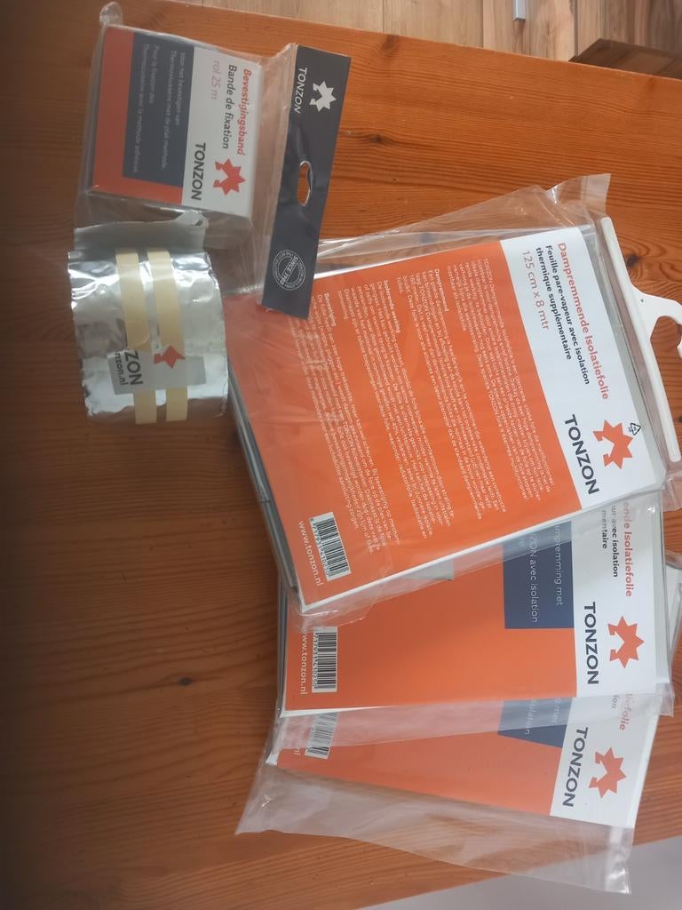 TONZON dampremmende isolatiefolie en bevestigingsband, Doe-het-zelf en Verbouw, Isolatie en Afdichting, Minder dan 4 cm, Overige materialen