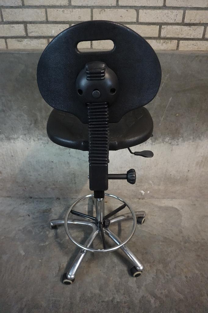 Werkplaatsstoel, werkplaatsstoel hoge bureaustoel werkstoel, Zwart, Ophalen of Verzenden, Zo goed als nieuw, Bureaustoel