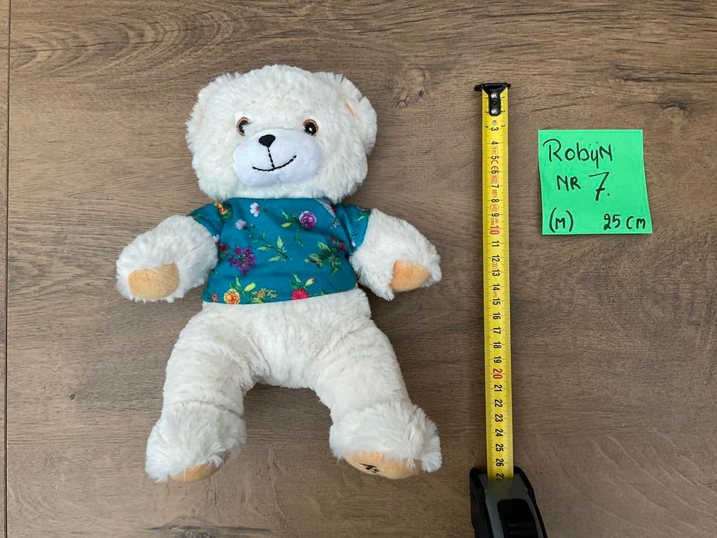 Nieuwe beertje Robijn of Robijntje knuffel met blauw shirt, Ophalen, Nieuw, Stoffen beer, Overige merken