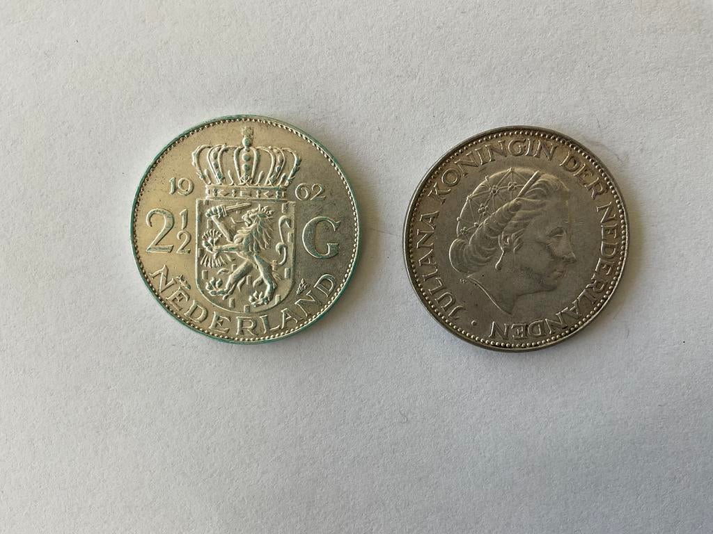 ZILVEREN 2 1/2 GULDEN - RIJKSDAALDER - JULIANA 1962, Koningin Juliana, Zilver, Ophalen of Verzenden, Losse munt
