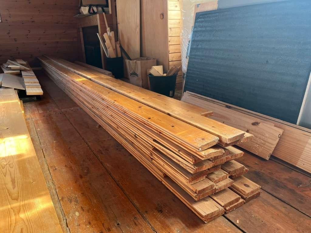 Lange houten vloer / Long wooden floor, Doe-het-zelf en Verbouw, Vloerdelen en Plavuizen, Ophalen, Gebruikt, Vloerdelen of -planken