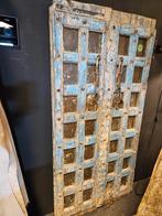 Oude deur India uniek blauw wand deco, Ophalen of Verzenden