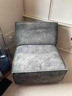 Velvet groen zitelement, Ophalen, Eenpersoons, 75 tot 100 cm, Zo goed als nieuw