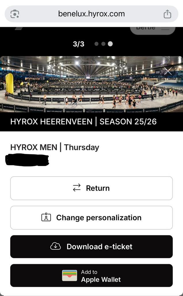 Hyrox Men Open - Heerenveen Thursday, Eén persoon