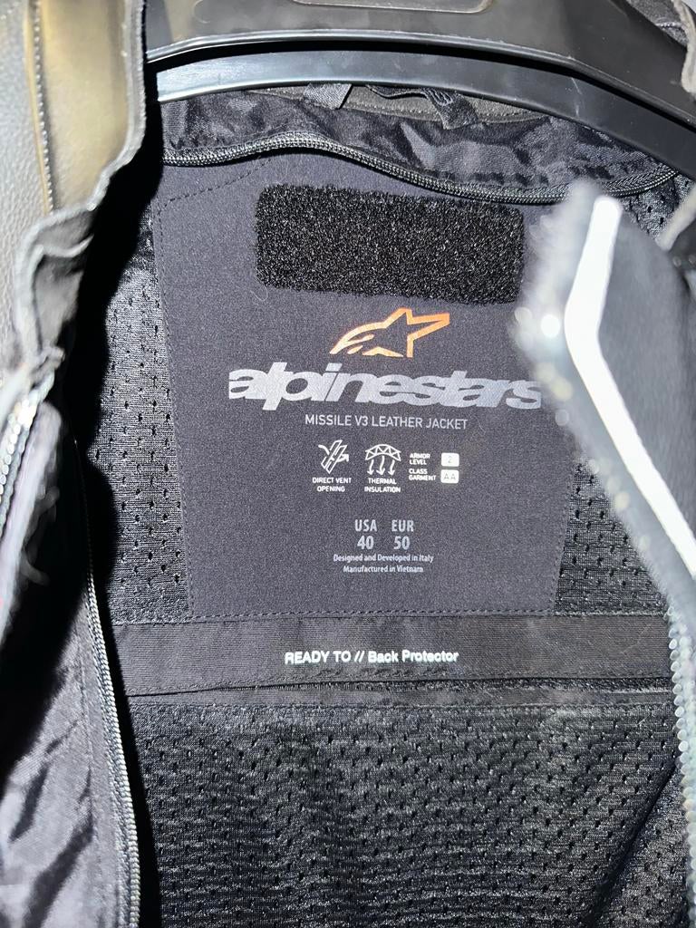 Alpinestars Missile V3 Leren Motorjas - Zo goed als nieuw, Motoren, Kleding | Motorkleding, Ophalen, Tweedehands, Heren, Jas | leer