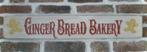 Brocante houten bakkerij reclamebord / Ginger Bread Bakery, Zo goed als nieuw, DeKameraadschap, Dj.kammeraat@telfort.nl, Bergenhuizen 6