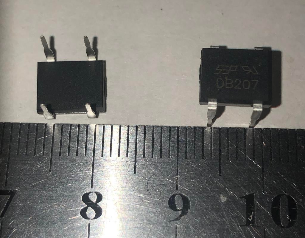 DB207 gelijkrichter 2 Ampère 1000v dil 4, Ophalen of Verzenden, Nieuw