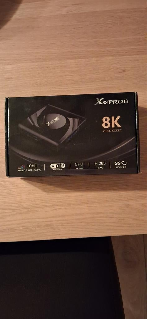 X88 PRO 13 Android TV Box - 8K, Wi-Fi 6, Android 13, Audio, Tv en Foto, Mediaspelers, Ophalen, Zo goed als nieuw, HDMI, Minder dan 500 GB