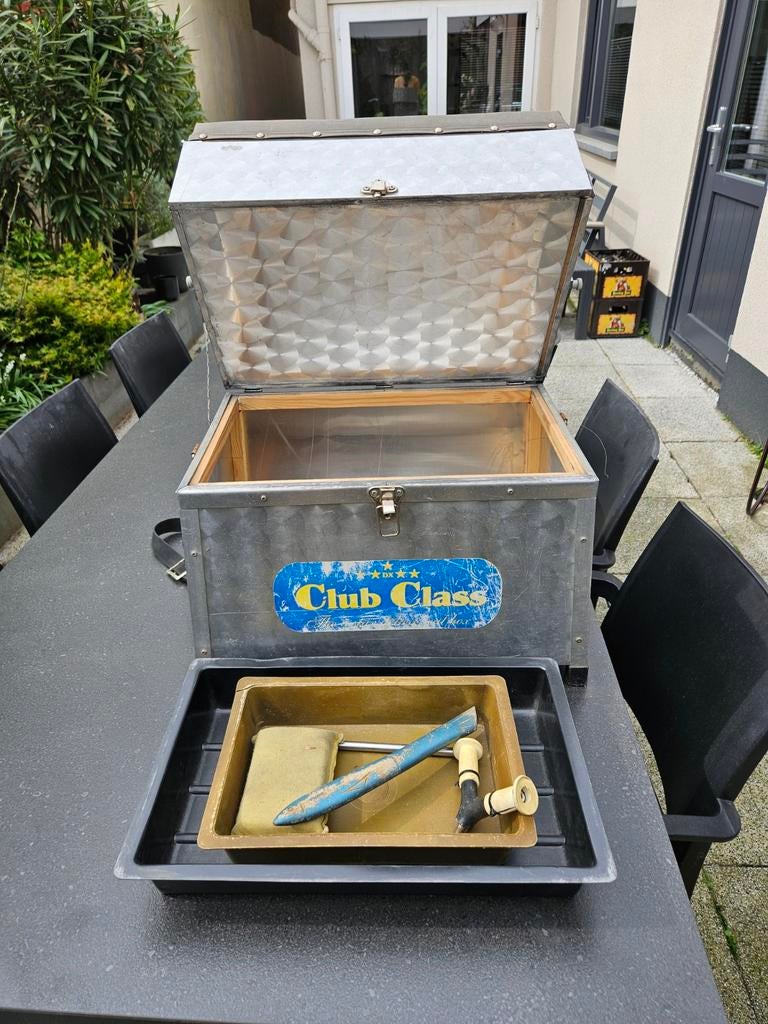 Vintage Viskist / Visstoel 'Club Class' met Accessoires, Ophalen, Gebruikt, Koffer of Tas