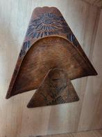 Houten kruimelblik en veger met bloemmotief, Ophalen of Verzenden