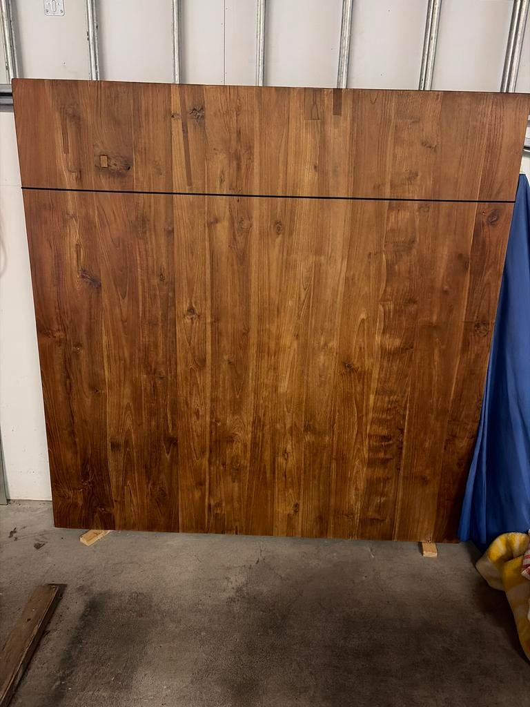 Massief Teak Blad 150x150 cm - Onbehandeld, Ophalen, Gebruikt, 150 tot 200 cm, 200 cm of meer
