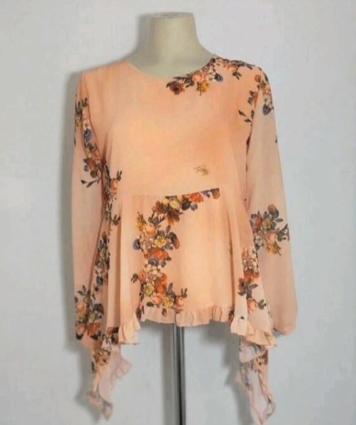 Oranje haute couture blouse van Addy van den Krommenacker, Verzenden, Nieuw, Maat 38/40 (M), Oranje
