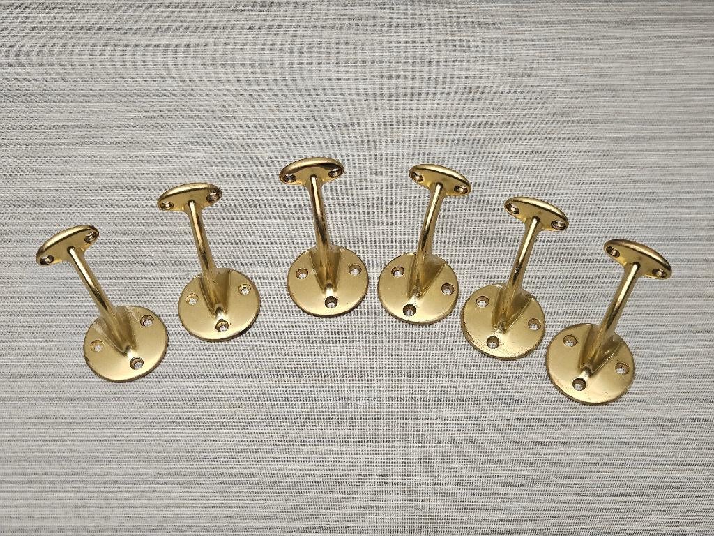 Messing Trapleuningsteunen ( 6 stuks), Ophalen of Verzenden, Gebruikt, 50 tot 100 mm, Overige typen