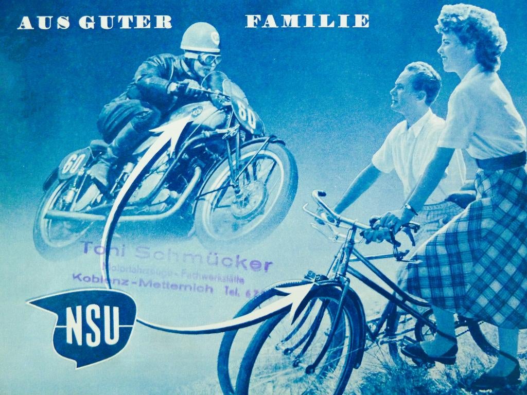 Folder NSU Aus guter Familie 1953 (Fietsfolder), Ophalen of Verzenden, Nieuw