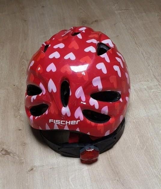 Nette Fischer Kinderfietshelm - Rood met Hartjes, Fietsen en Brommers, Ophalen
