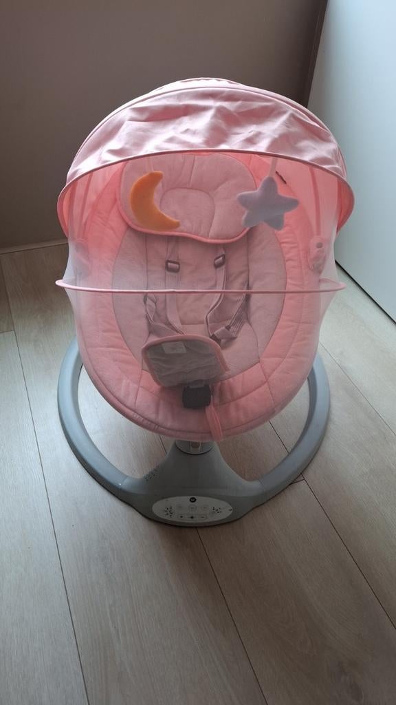 Roze baby wiegje/wippertje met kap en speeltjes, Kinderen en Baby's, Wipstoeltjes, Verstelbaar, Wipstoel, Zo goed als nieuw, Ophalen