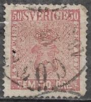 ZWEDEN 50 Ø zegel Rijkswapen 1863/65, Postzegels en Munten, Postzegels | Europa | Scandinavië, Verzenden, Zweden, Gestempeld