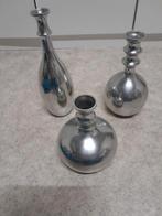 Vaasjes zilver set 3, Ophalen, Overige kleuren, Minder dan 50 cm, Glas