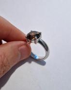 Maat 17 - TI SENTO zilveren (925) ring met BRUINE ZIRKONIA, Ophalen, Met edelsteen, Zo goed als nieuw, 17 tot 18