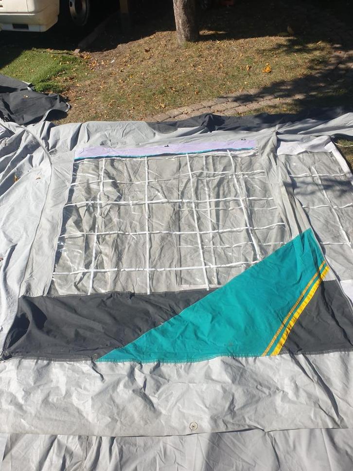 Jamet Montan Voortent met Stokken en Gordijnen, Caravans en Kamperen, Tentaccessoires, Gebruikt, Ophalen