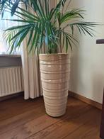 Twee Grote Aardewerk Bloempot - Crème, Tuin en Terras, Bloempotten, Ophalen, 40 cm of meer, Rond, Tuin