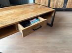 Salontafel Mangohout met lade, Ophalen, 100 tot 150 cm, 50 tot 100 cm, Zo goed als nieuw