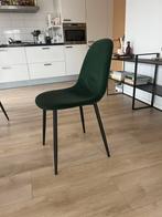 6 stuks groene velvet eetkamer stoelen, Huis en Inrichting, Stoelen, Vijf, Zes of meer stoelen, Zo goed als nieuw, Ophalen, Overige kleuren