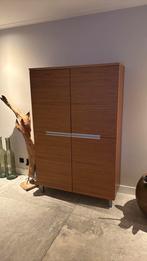 Wandkast notenhout met 4 deuren en 3 planken H184xB118xD45, Ophalen, Minder dan 150 cm, 150 tot 200 cm, 25 tot 50 cm