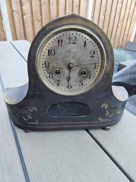 Zeldzame zware bronzen schoorsteenklok duitse Haller klok, Antiek en Kunst, Antiek | Klokken, Ophalen of Verzenden