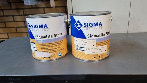2x Sigmalife Stain Matt - 2,5 liter, Doe-het-zelf en Verbouw, Verf, Beits en Lak, Zo goed als nieuw, Beits, Minder dan 5 liter