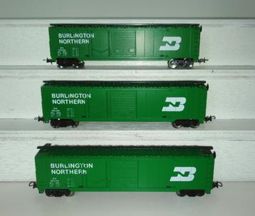 3x MEHANO H0 T081 17863 - Box-Car 50' Burlington Northern  beschikbaar voor biedingen