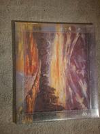 Abstract Schilderij in Lijst, 60 bij 70cm, Ophalen, 50 tot 75 cm, 50 tot 75 cm