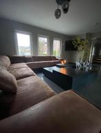 Leren bank + grote zwarte salontafel, Huis en Inrichting, Banken | Bankstellen, Ophalen, Zo goed als nieuw, Vierpersoons of meer