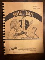 BALLY MATA HARI MANUAL WITH SCHEMATICS, Gebruikt, Elektronisch, Bally, Onderdeel of Defecte kast