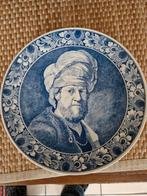 Delfts blauw wandbord Man met tulband Rembrandt, Antiek en Kunst, Ophalen