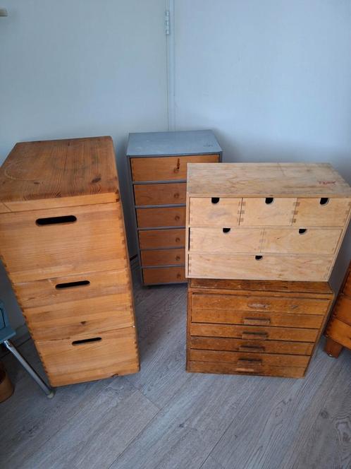 Ladekastje 4 stuks, Huis en Inrichting, Kasten | Ladekasten, Gebruikt, Minder dan 100 cm, Minder dan 50 cm, 25 tot 50 cm, 5 laden of meer