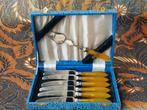 7 delig Art Deco silverplate vleesbestek uit Engeland in box, Antiek en Kunst, Antiek | Bestek, Ophalen of Verzenden