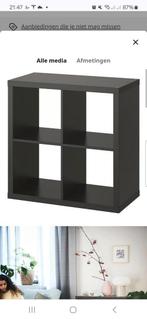 Open kast Kallax zwart 4 vakken, Huis en Inrichting, Kasten | Boekenkasten, Ophalen, Gebruikt, 50 tot 100 cm, Minder dan 100 cm
